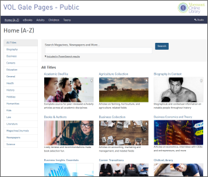 Screenshot of Gale Pages template