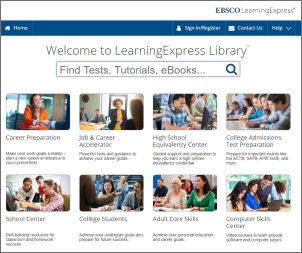 Screenshot of Learning Express Home Page