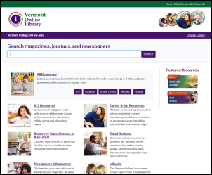 Screenshot of Vermont Online Library