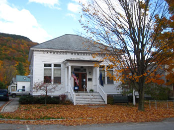 Bristol Public Library in the fall