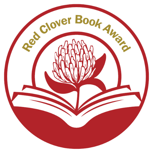 Red Clover Book Award logo with book and clover