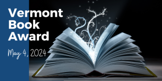 Vermont Book Award 5 4 24 open book gossamer threads of book magic energy 