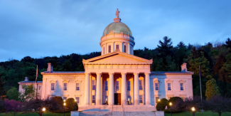 Vermont State House at sunset