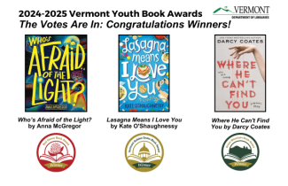 Book covers of the three Vermont Youth Book Award winners